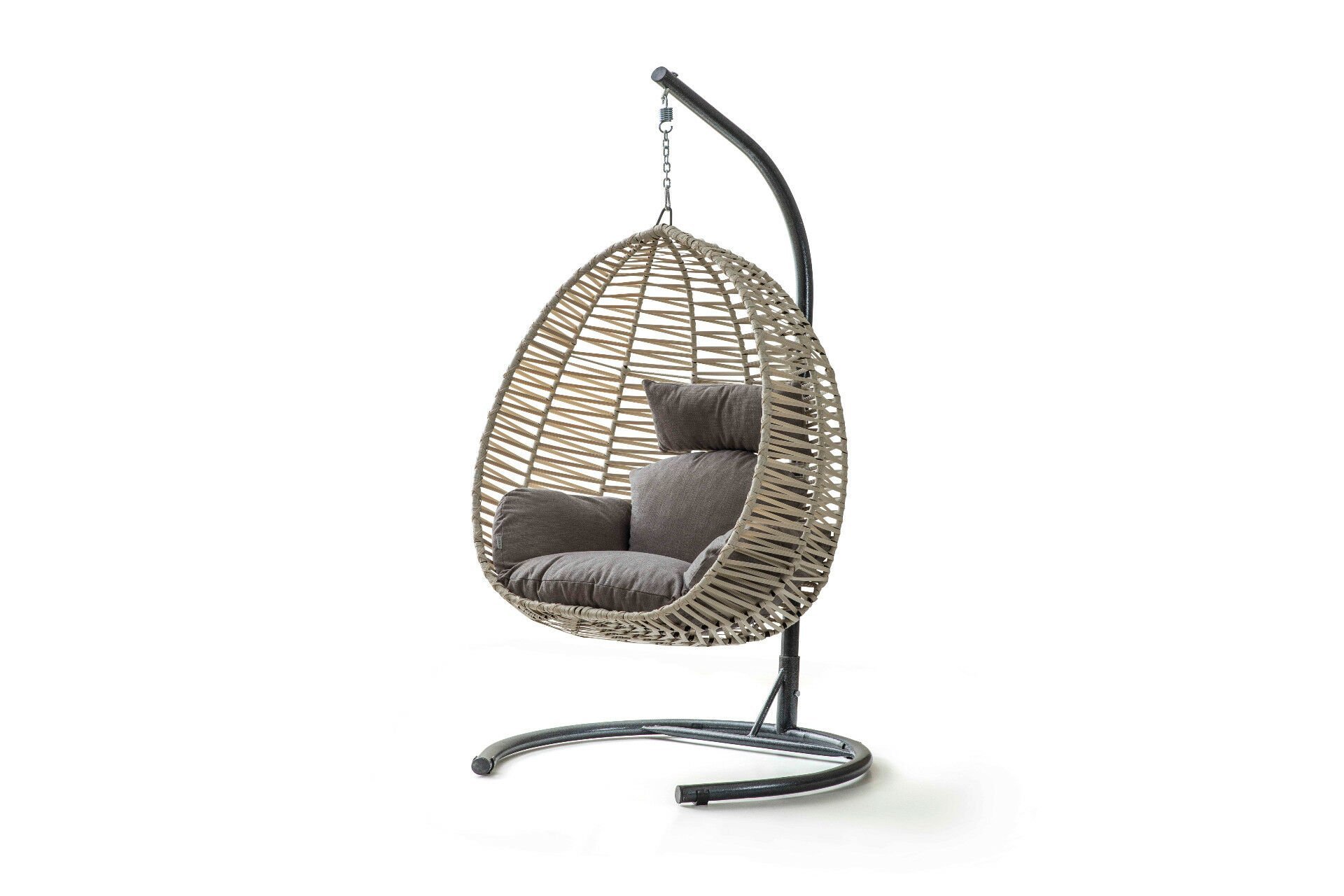 Clas Swing Salıncak Krem Rattan Gri Kumaş