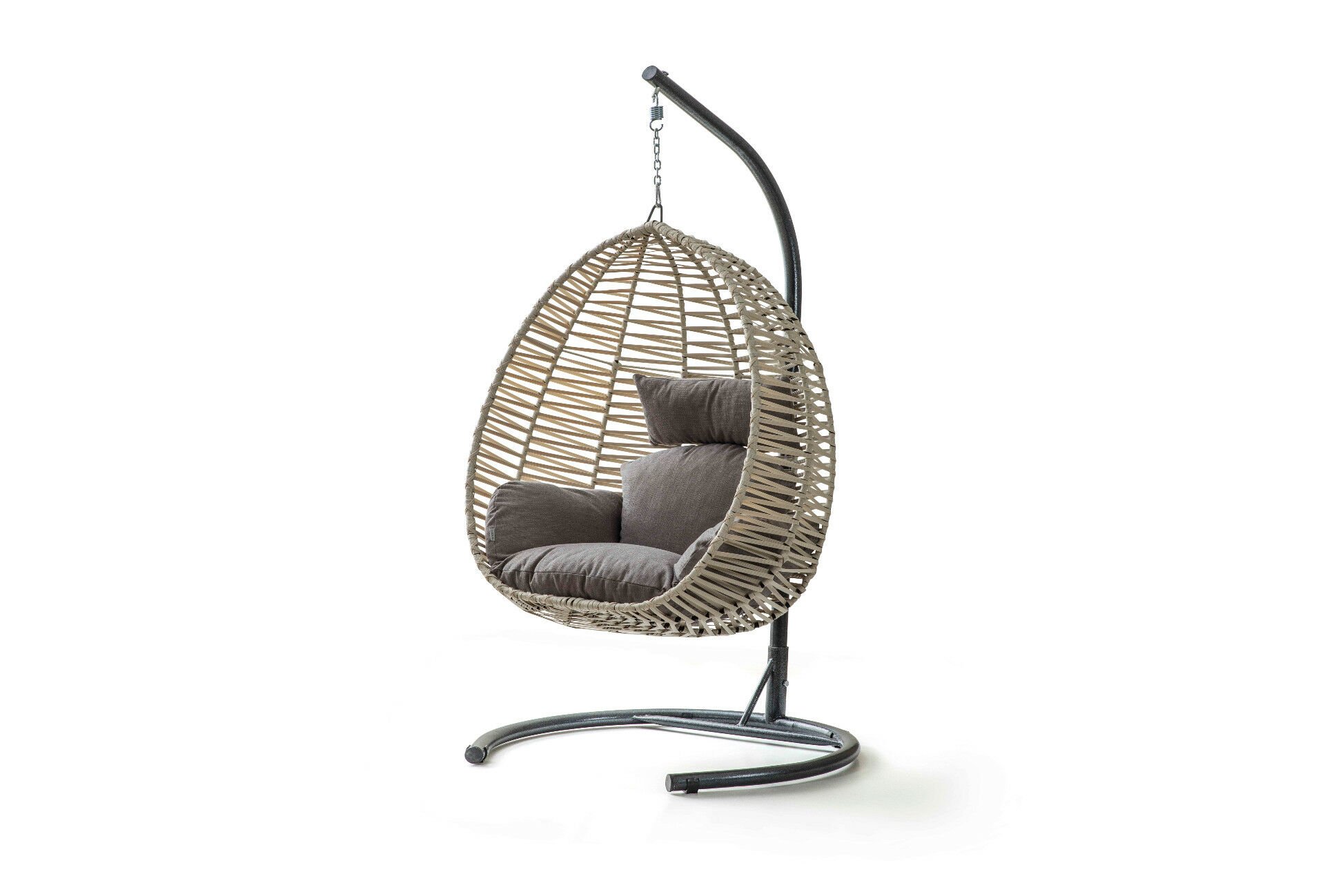 Clas Swing Salıncak Krem Rattan Gri Kumaş