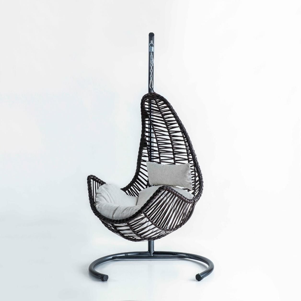 Zen Swing Salıncak Kahve Rattan Krem Kumaş