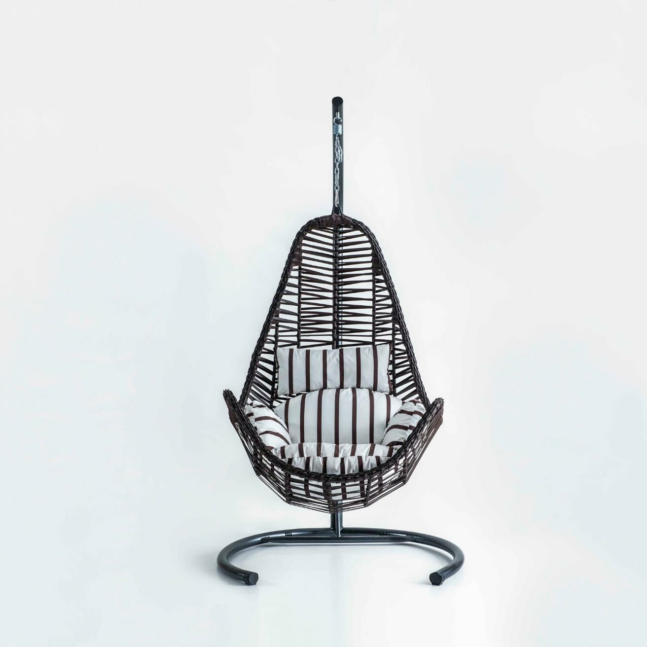 Zen Swing Salıncak Kahve Rattan Kahve Zebra Kumaş