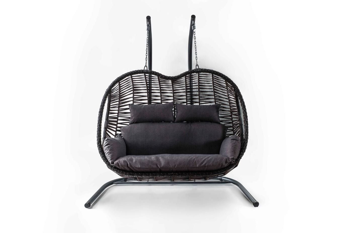 Pop Swing Salıncak Kahve Rattan Gri Kumaş