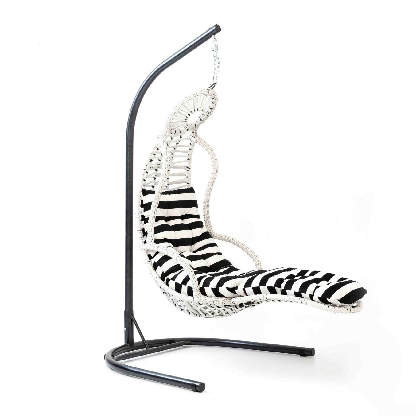 Elit Swing Salıncak Beyaz Rattan Zebra Kumaş