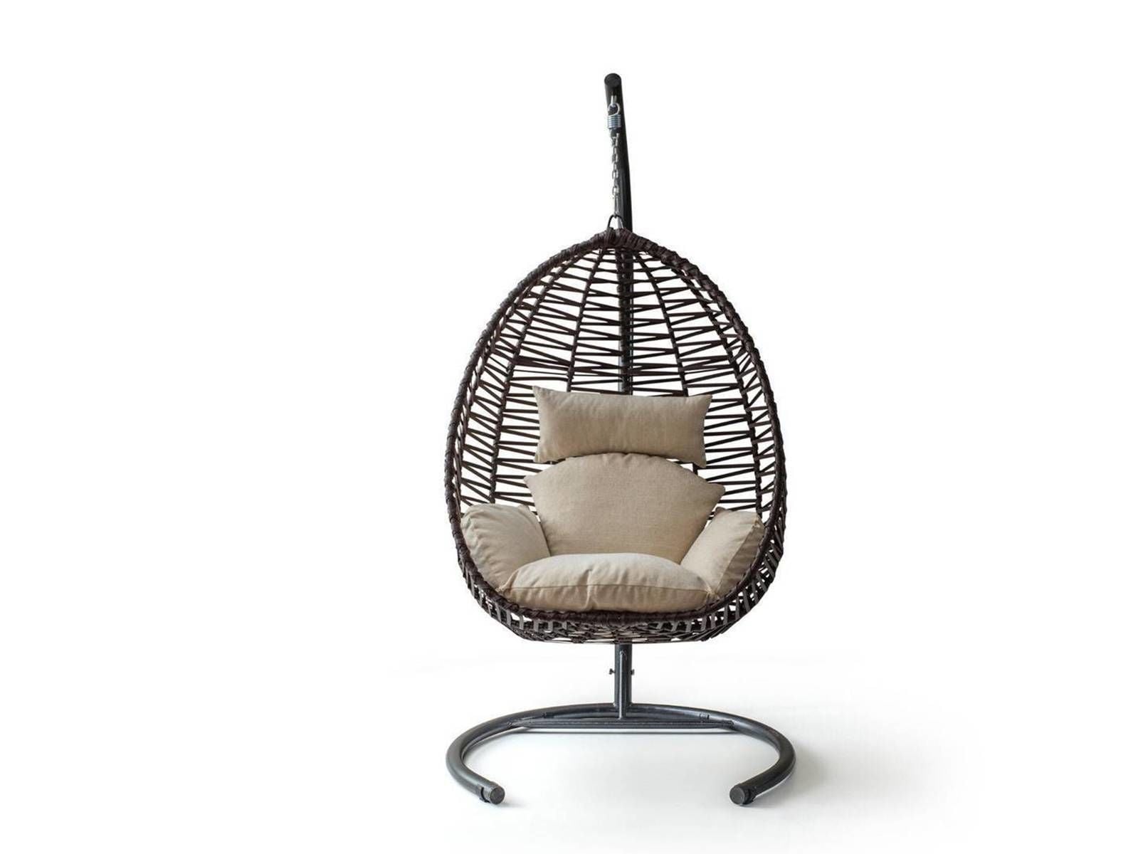 Clas Swing Salıncak Kahve Rattan Krem Kumaş