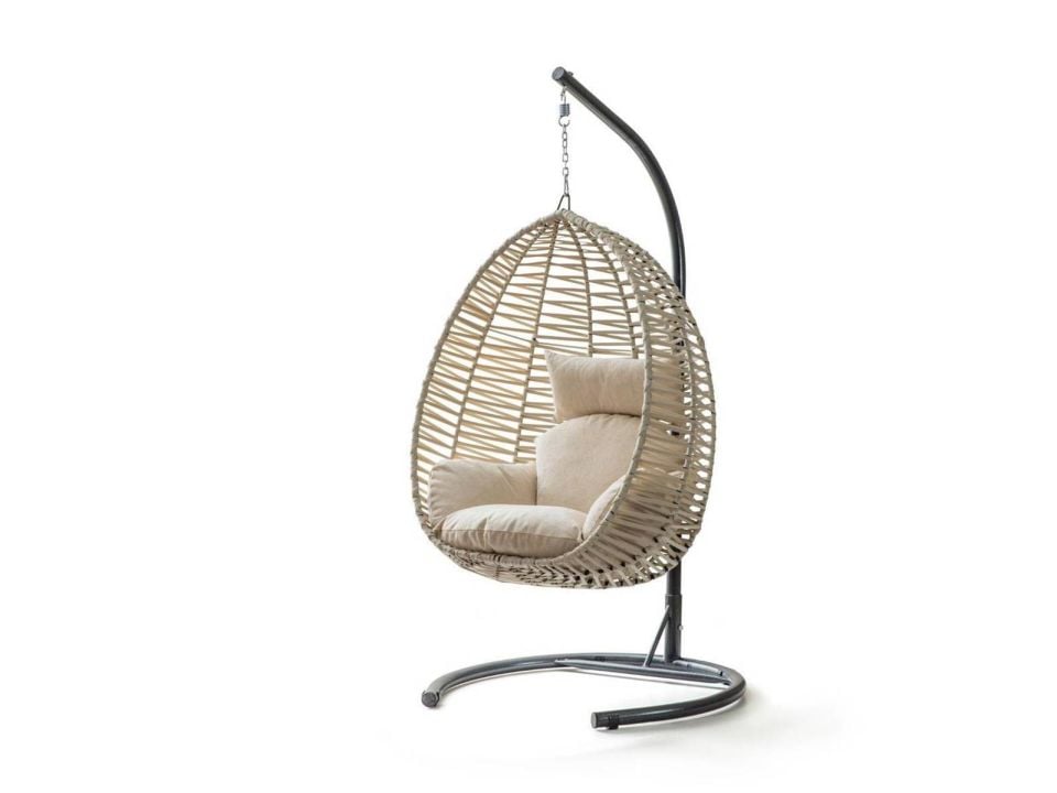 Clas Swing Salıncak Krem Rattan Krem Kumaş