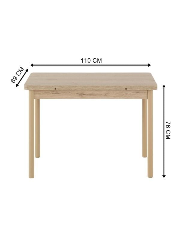 Perla Yandan Açılır Mutfak Masası 70x110 cm