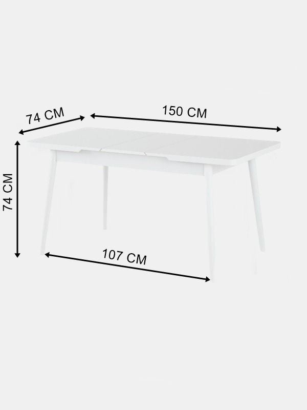 Mana Ortadan Açılır Mutfak Masası 75x120 cm