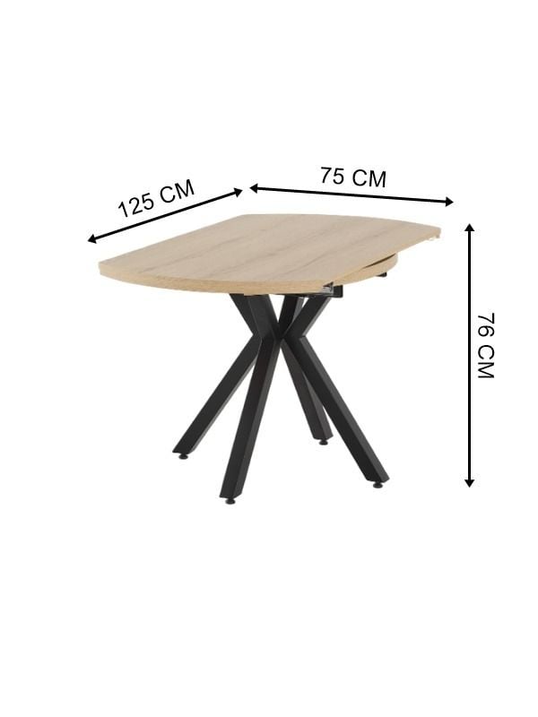 Alara Yuvarlak Açılır Mutfak Masası 75x125 cm