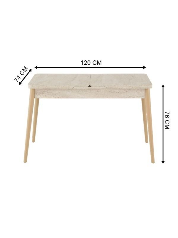 Lavin Ortadan Açılır Mutfak Masası 75x120 cm