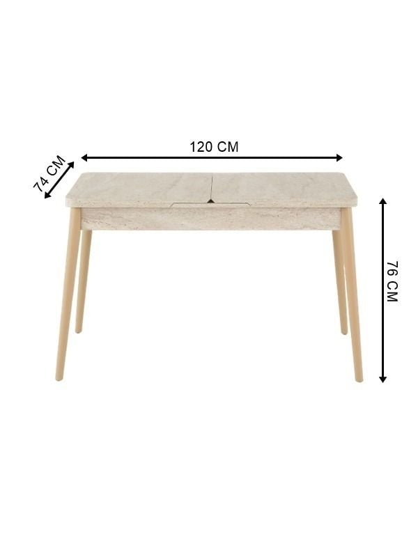 Lavin Ortadan Açılır Mutfak Masası 75x120 cm