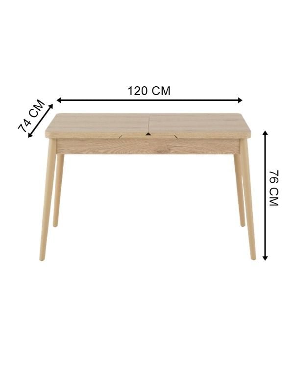 Talya Ortadan Açılır Mutfak Masası 75x120 cm