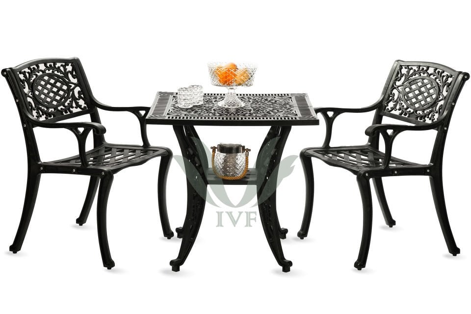 dekorazi home Beste Bahçe Masa Takımı Siyah 2+1