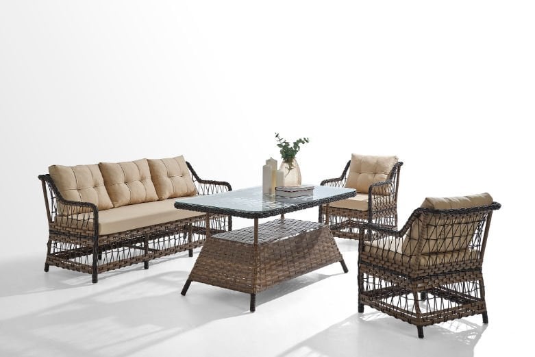 dekorazi home Stil Bahçe Masa Takımı 3+1+1