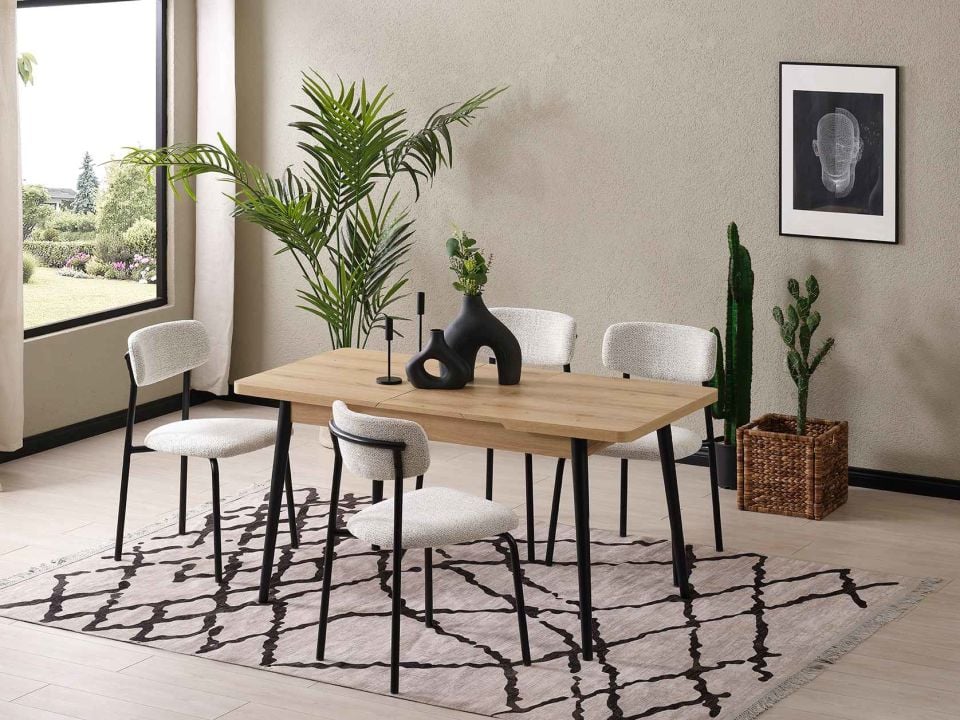 Behin Ortadan Açılır Mutfak Masası 75x120 cm