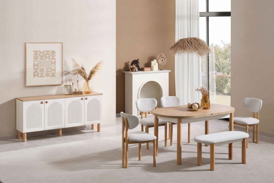 Masal Benchli Yemek Odası Takımı