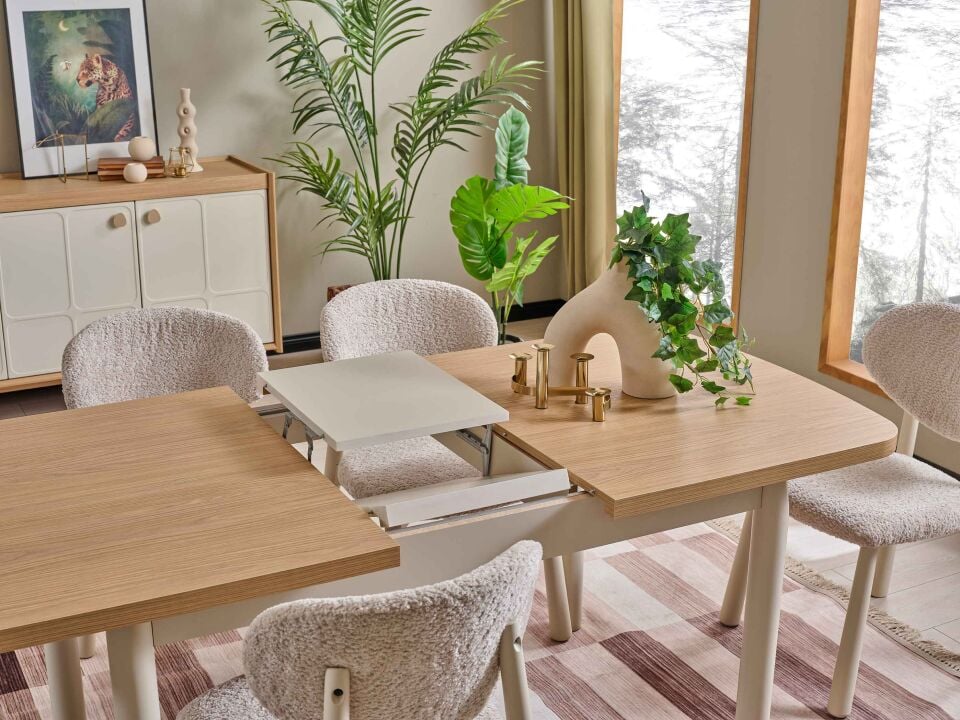 Santo Ortadan Açılır Yemek Masası 90x150 cm