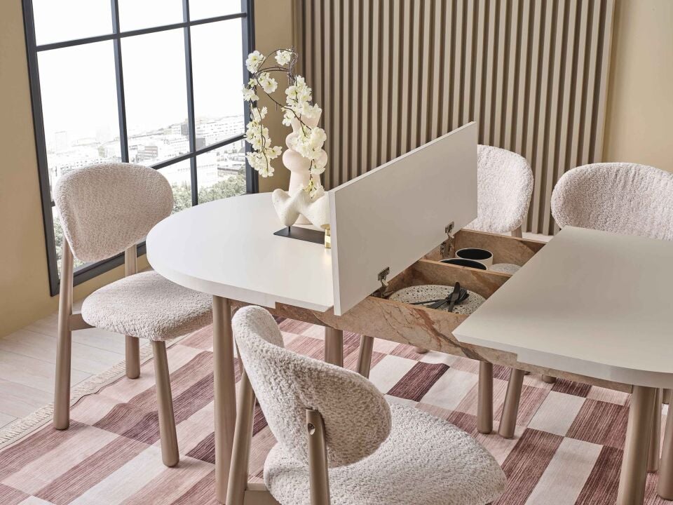 Oreste Kelebek Açılır Yemek Masası 90x156 cm