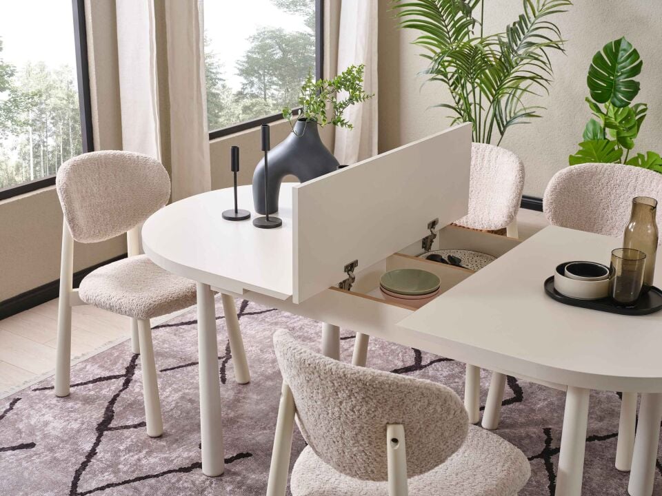 Paolo Kelebek Açılır Yemek Masası 90x156 cm