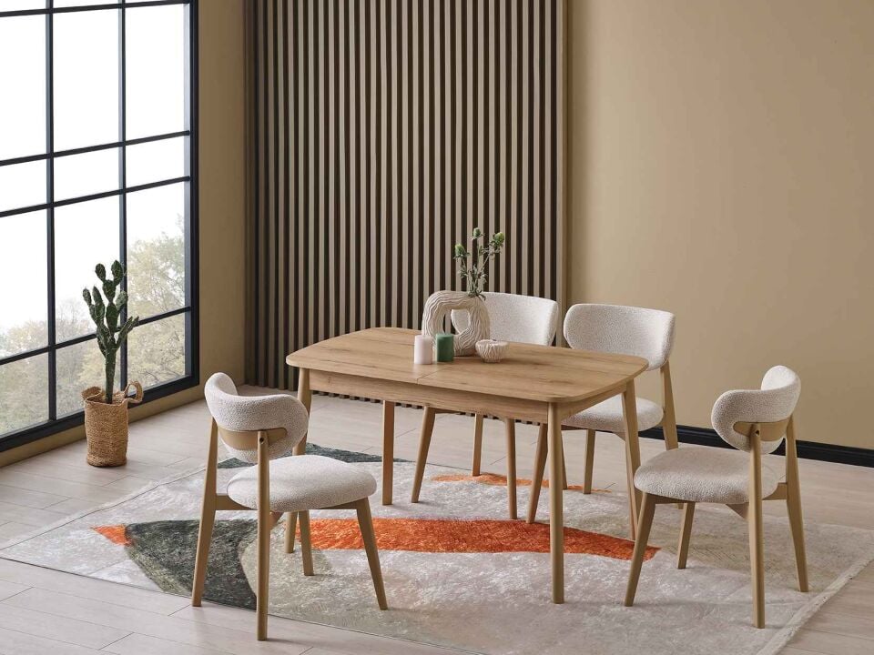 Duka Ortadan Açılır Mutfak Masası 75x130 cm