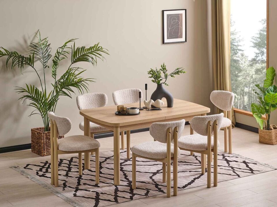 Fora Ortadan Açılır Yemek Masası 90x150 cm