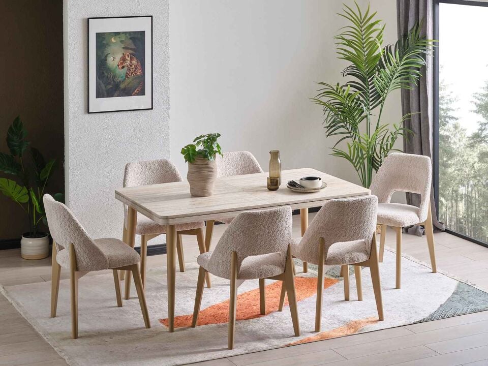 Milena Demir Kasalı Ortadan Açılır Yemek Masası 90x150 cm